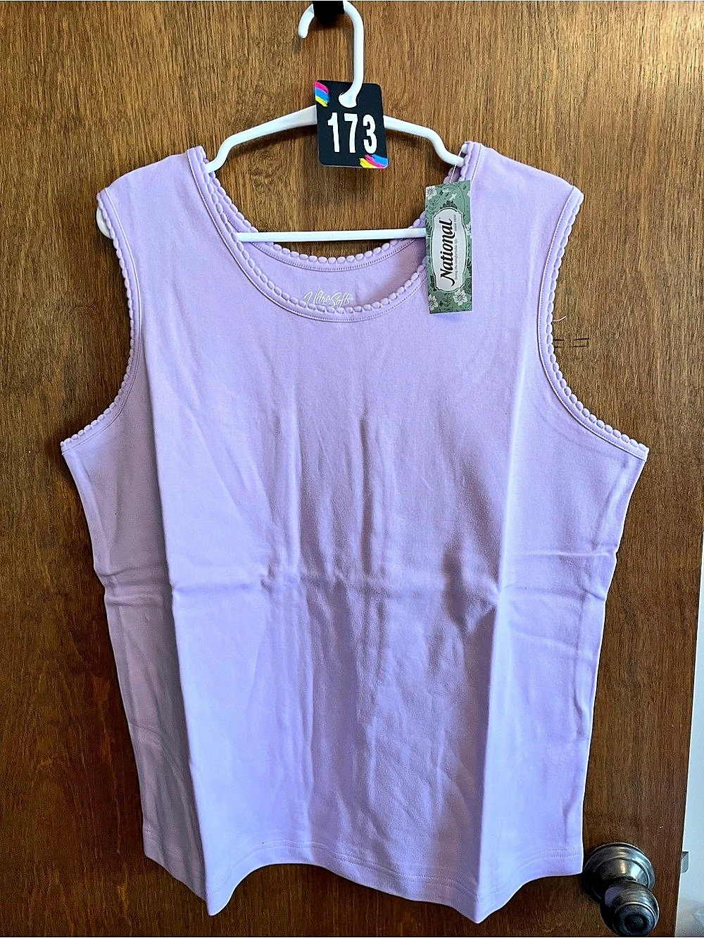Natural Ribbed Tank Top in Purple 1X NWT